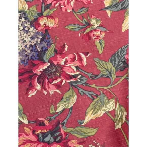 CROSCILL Serena Window Treatment Valance Deep Red Floral 40x23" Rod Pocket - Picture 2 of 5